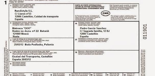 Documentos Envío Internacional El CMR En El Transporte Internacional Por Carretera | La Clase De Óscar Pack 50 Unidades Cmr